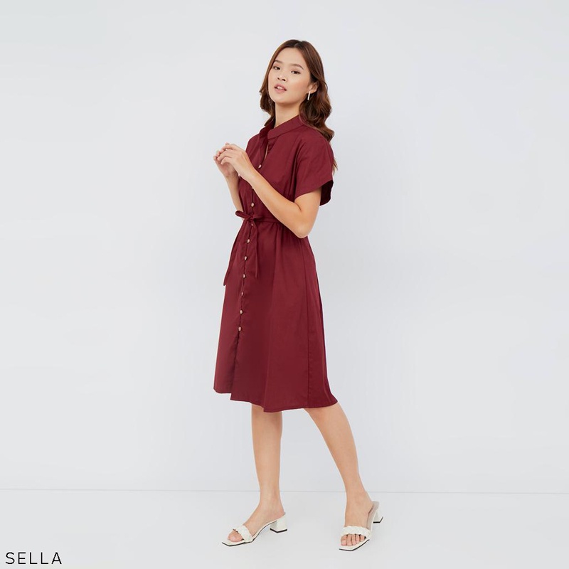 Evercloth Sella Dress Wanita Terusan Modern Gaun Wanita