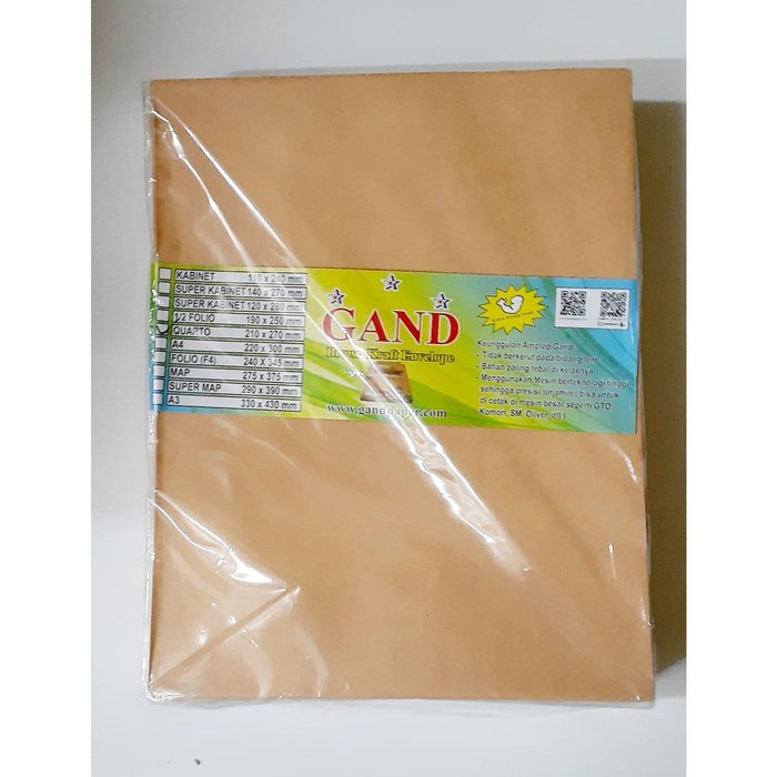 

AMPLOP COKLAT GAND KWARTO 210 x 270mm ISI 100 | KRAFT ENVELOPE