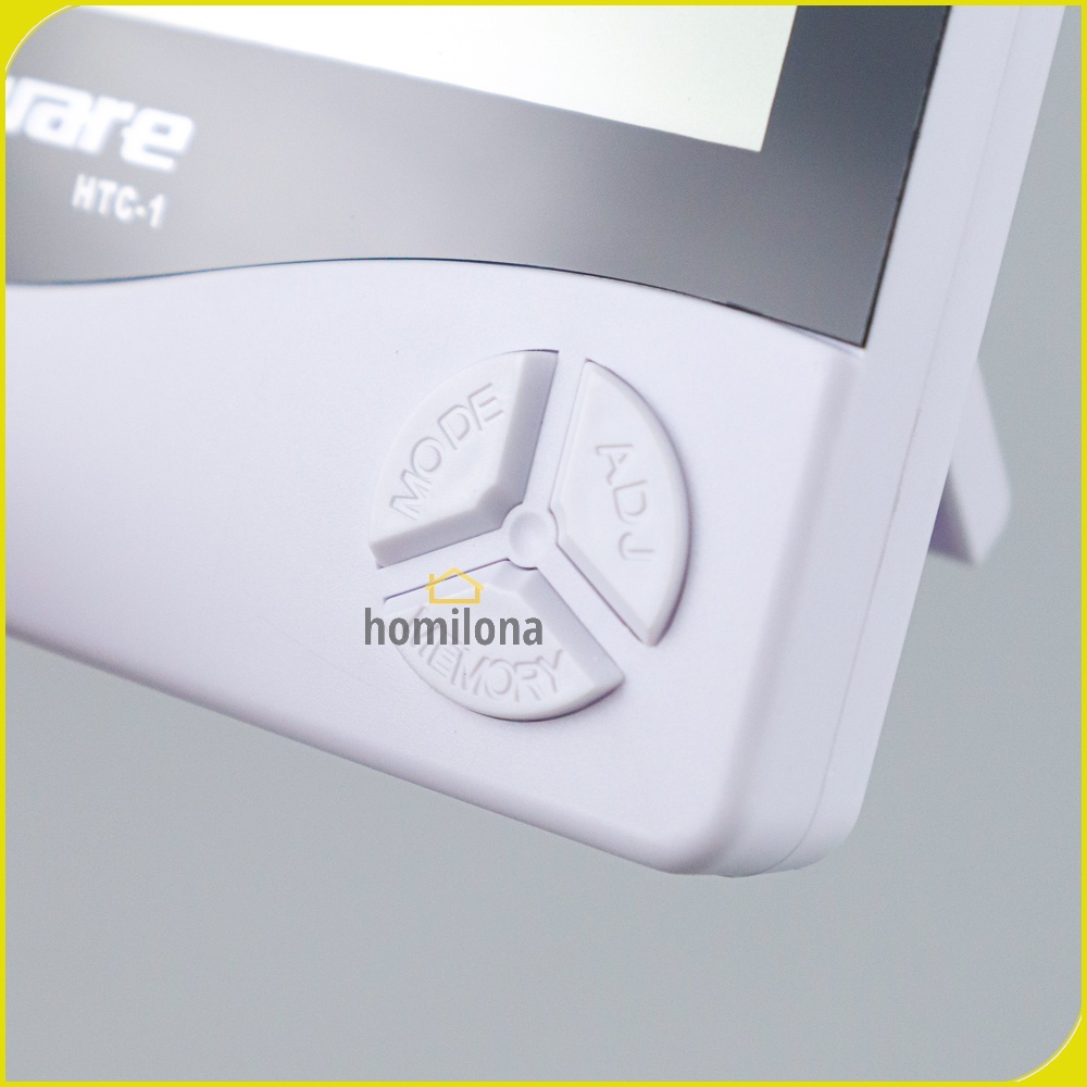 Digital Multifunction Temperature Humidity Meter Clock Date Calender - Taffware HTC-1 White