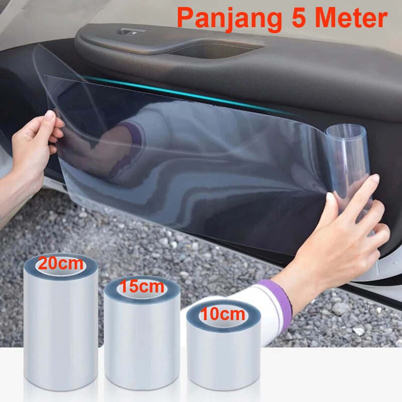 Sticker Anti Gores Transparan Protective Film Nano Tape Mobil Motor 5M