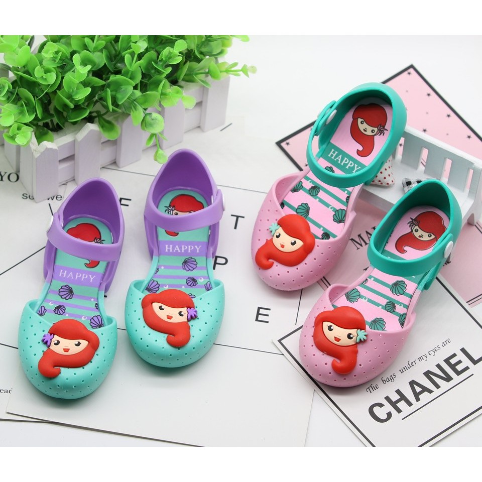 [LOGU] Sepatu jelly Ariel Mermaid, jelly shoes the little mermaid anak