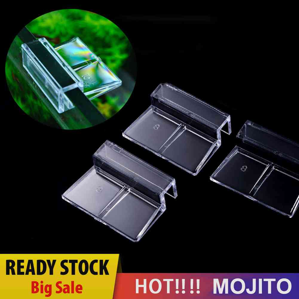 4pcs Klip Bracket Holder Tutup Akuarium Bahan Akrilik Ukuran 6 / 8 / 10 / 12mm