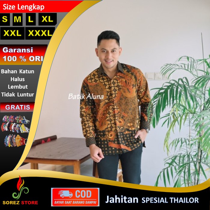 Batik Mewah Pria Modern Lengan Panjang Jumbo Full Furing Slimfit Batik Jogja Terbaru Terlaris  P92