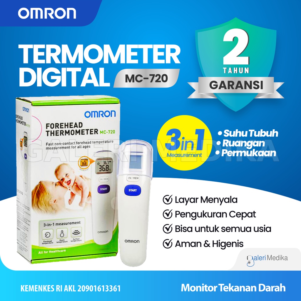 Omron MC-720 / MC720 / MC 720 Termometer Non Contact Tanpa Sentuh