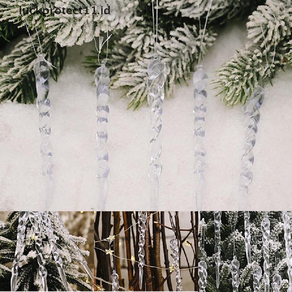 //HG&amp;ID// 12PCS Christmas Decoration Simulation Ice Xmas Tree Ornament Fake Icicle Props .