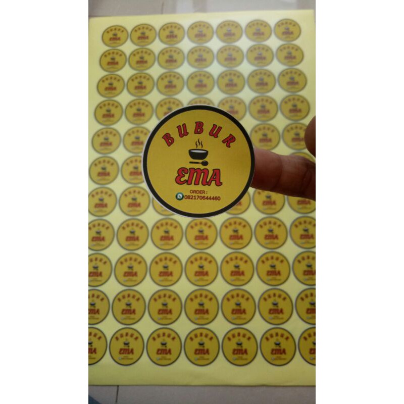 

Cetak Stiker Kromo A3+ Stiker Label kemasan produk plus cutting