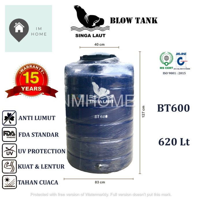 Tangki / Toren Air Singa Laut 600 Liter Anti Lumut Blow Tank 500 Liter