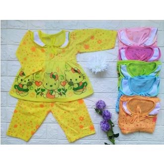 Setelan Anak Bayi Perempuan | Lengan Panjang Animasi Lucu | all size 0-12 bln | Real Picture