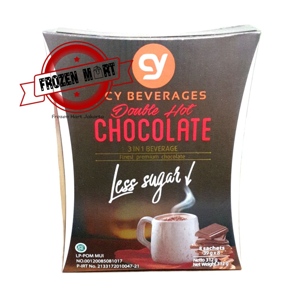 CY Double Hot Chocolate Less Sugar / Coklat Minuman Cokelat 312 Gr