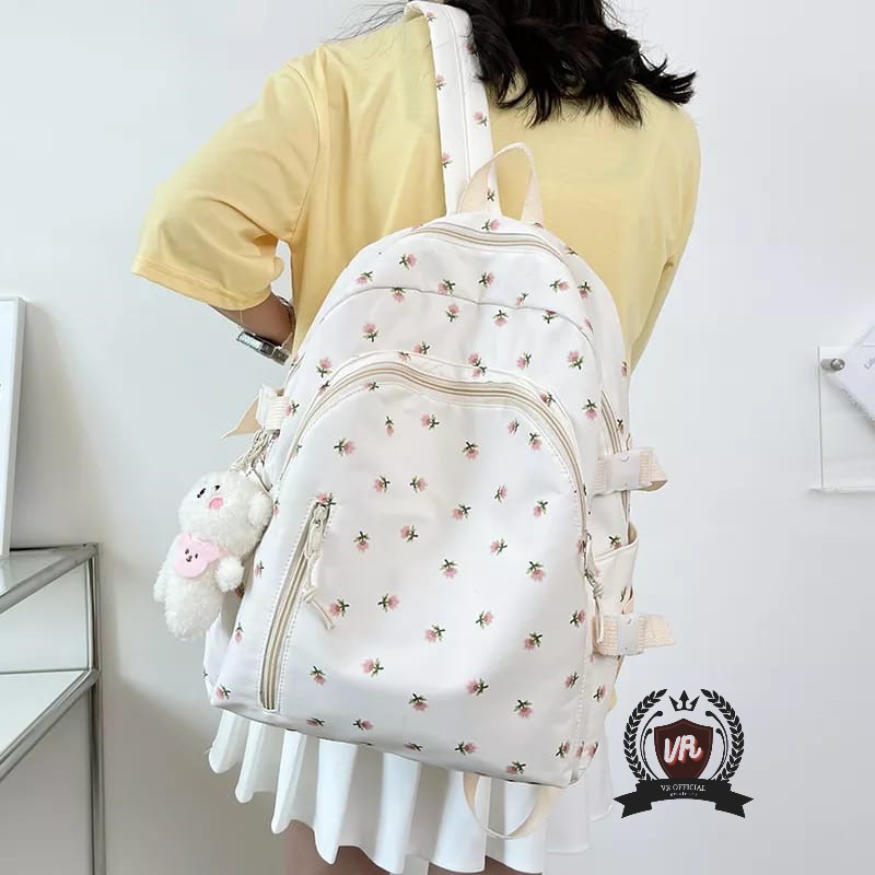 Ransel Anak Sekolah SD SMP SMA Gambar Bunga Tulip Tas Sekolah Anak Perempuan Baru Mode Ransel Pelajar Wanita Lucu Trendi