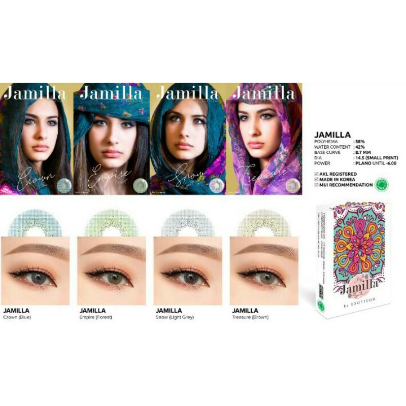 soflense jamilla by exoticon korea soft lense termurah terbaru fashion jammila jamila free lenscase