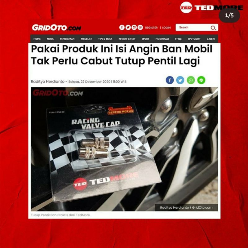 tutup pentil TEDMORE isi angin tanpa ribet roda pentil ban motor mobil sepeda MTB Roadbike seli