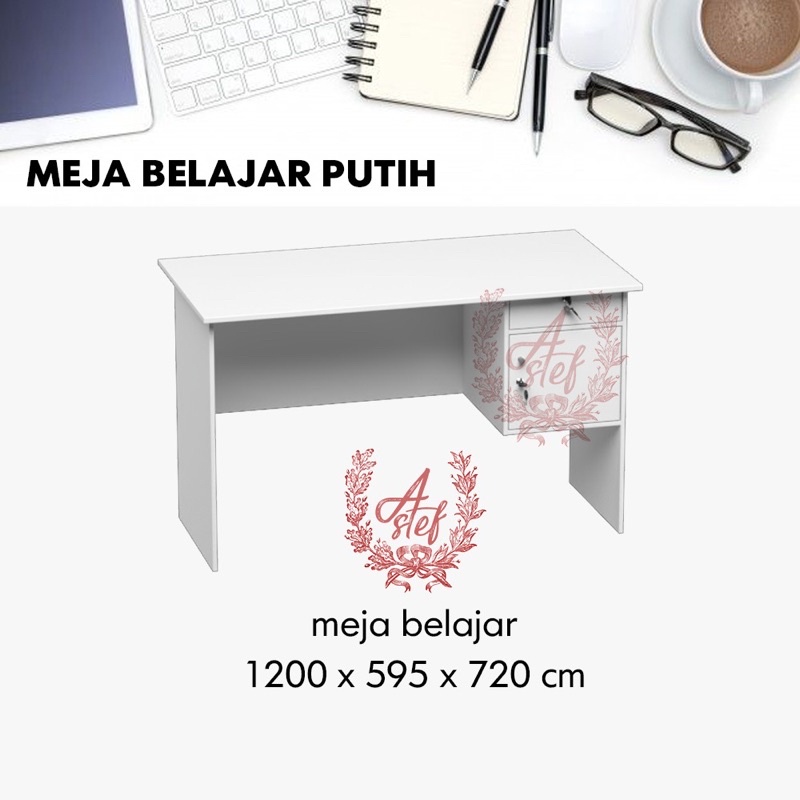 meja belajar putih olympic