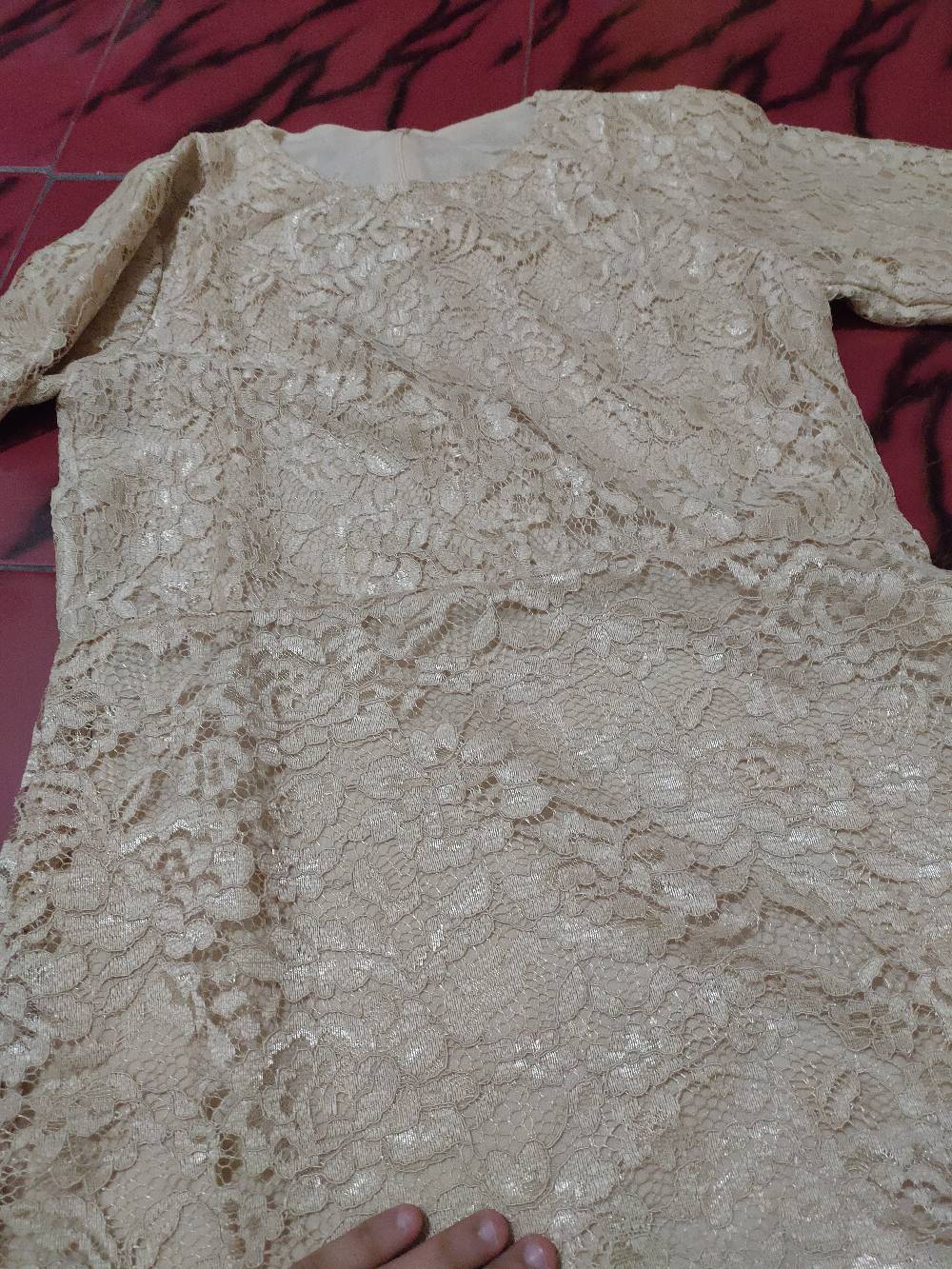 Gamis Maxi Larky / Brukat Komby Tile / Terlaris / Size S-m , L , Xl , Xxl