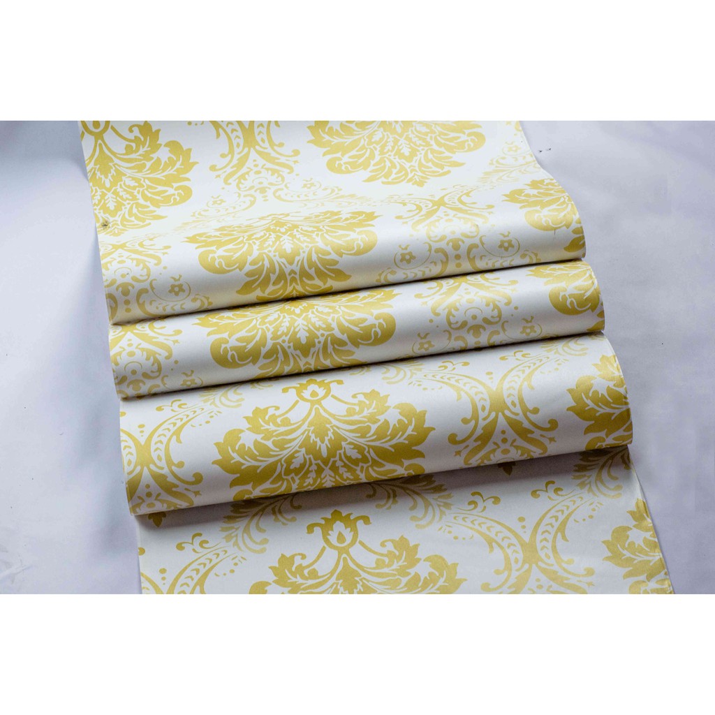 Wallpaper Sticker Motif Batik Kuning - 5240 / Wallpaper Sticker Termurah