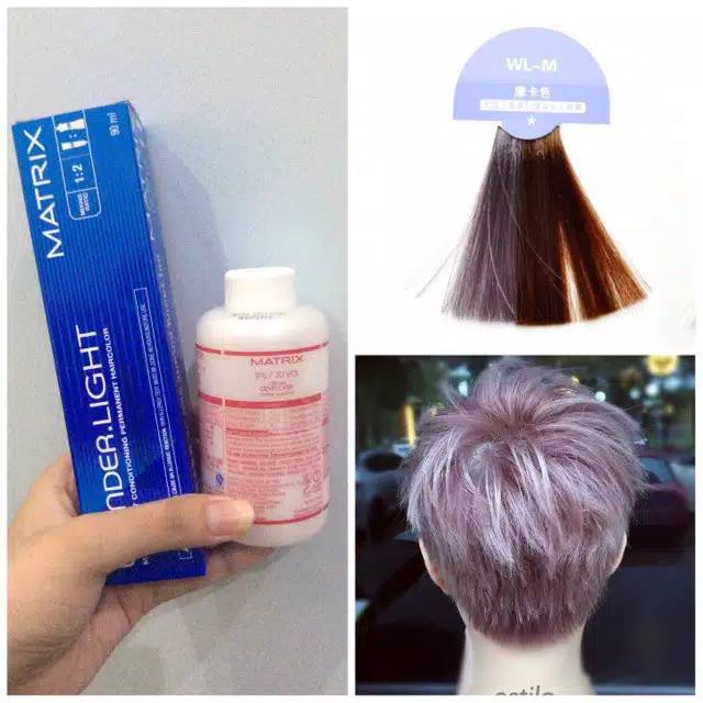 90 ML Matrix Wonder Light Mocha Cat Rambut Ungu Pastel Metalic Steel Purple Wonderlight