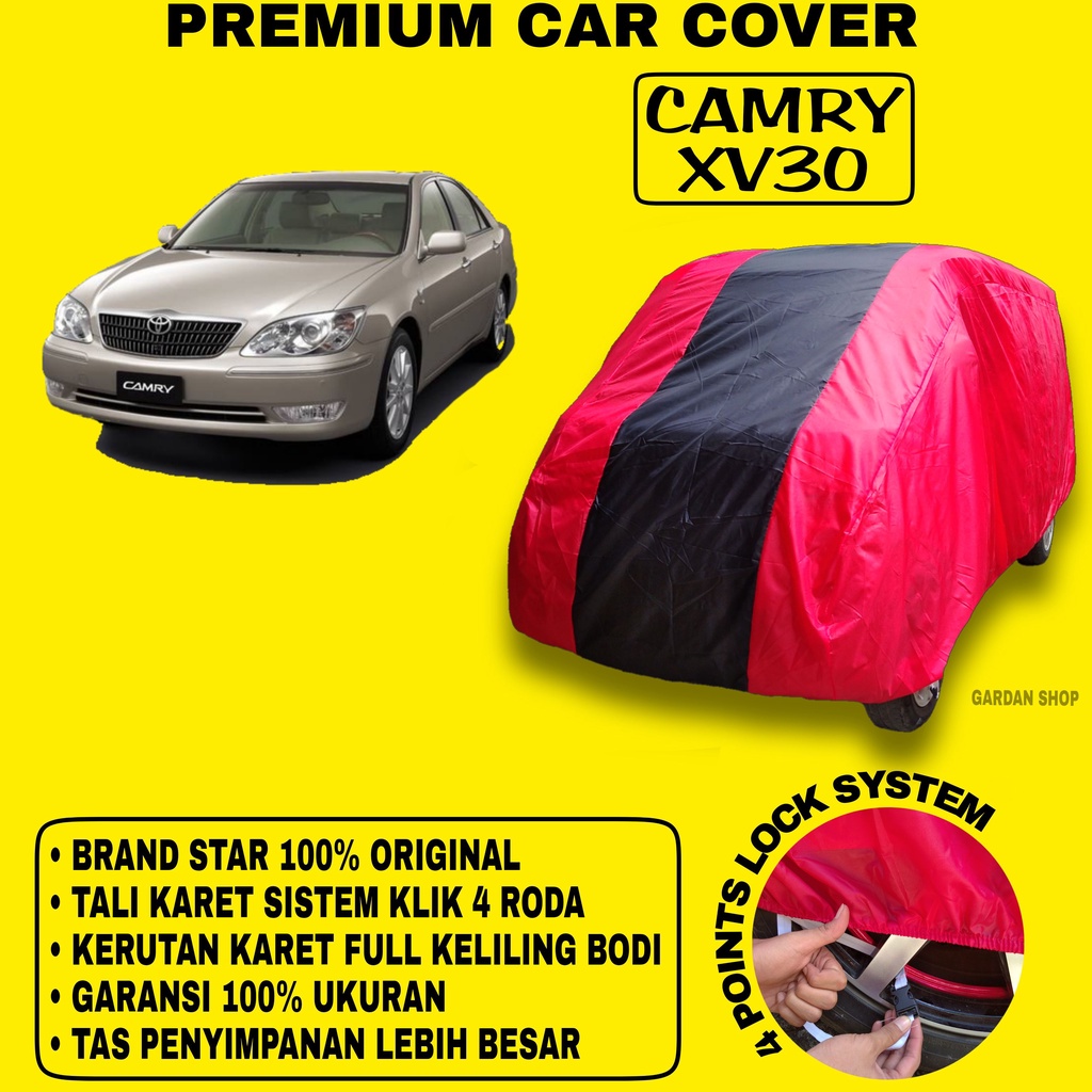 Body Cover CAMRY XV30 MERAH HITAM Penutup Bodi Mobil Camry Xv30 Waterproof PREMIUM