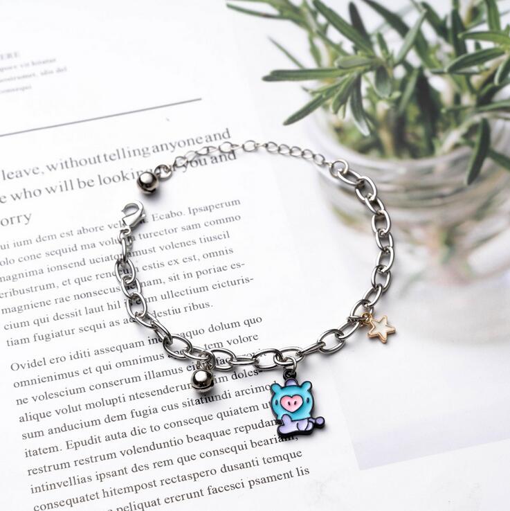 KPOP BTS BT21 Baby Series Bracelet Cartoon Bell Color Bracelet Fans Support Gift