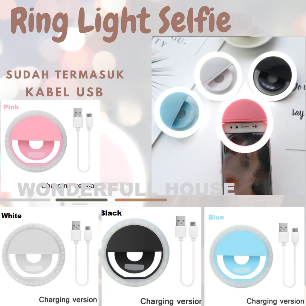 Lampu Selfie Led Ring Light Bigo Portable Clip Ring Light Handphone