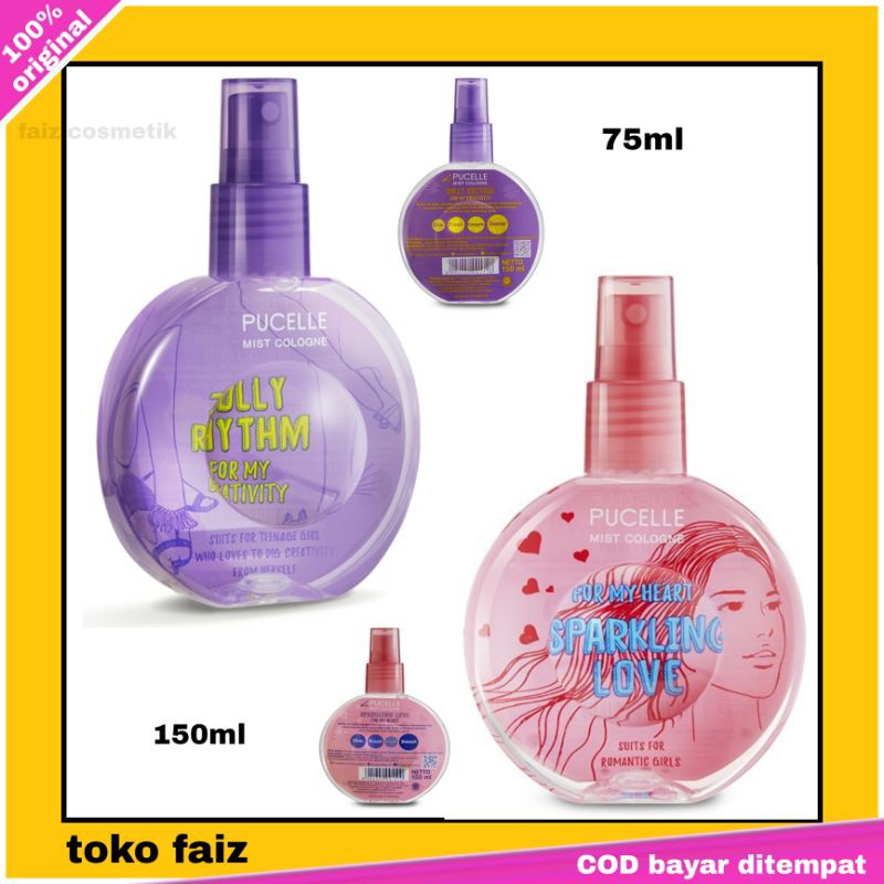 Parfume Cewe Pucelle Ungu  Pink mist Cologne Sparkling Love Jolly Rhythm 150ml Wangi segar alami