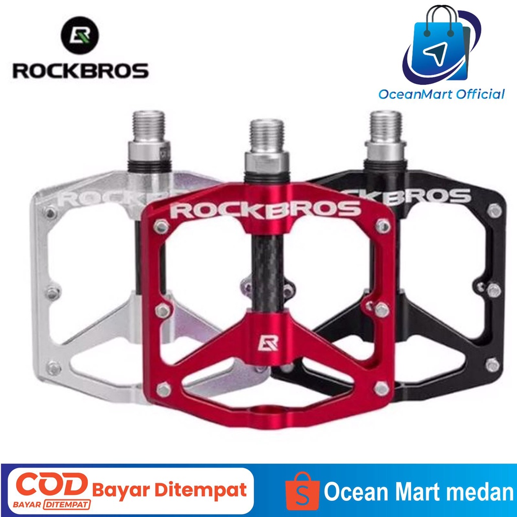 Pedal Sepeda Lipat ROCKBROS Bearing Aluminium Alloy Non Slip 2017-12E MTB Roadbike Aksesoris Sepeda OCEANMART OCEAN MART