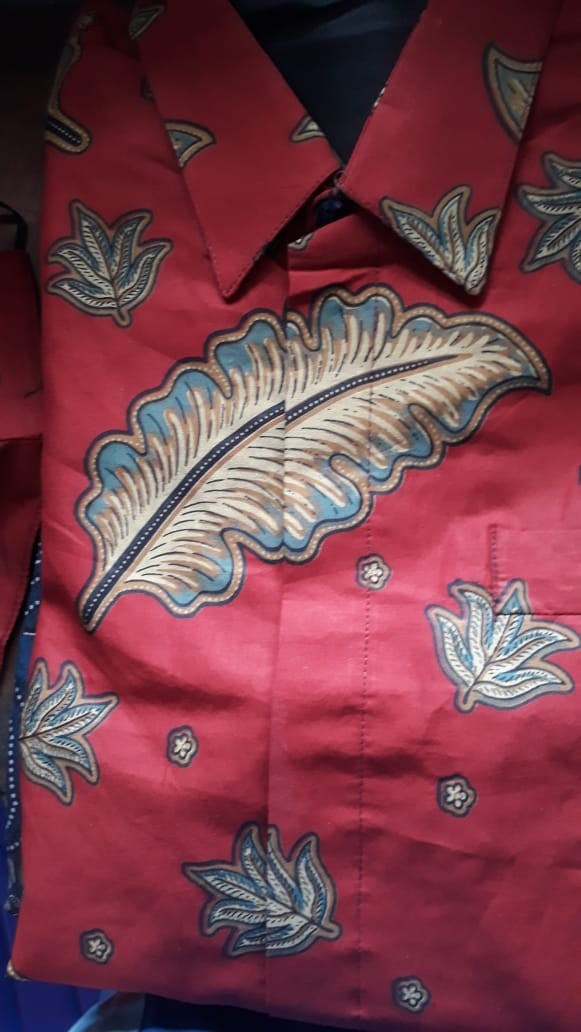 Batik Pria Lapis Furing Katun Primisima Batik Solo Godongan Merah