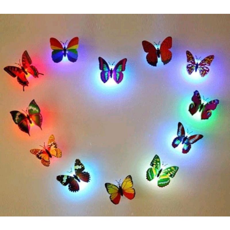 Lampu Kupu Kupu LED Lampu Model Kupu Butterfly Night Lamp Dekorasi Kamar Tidur