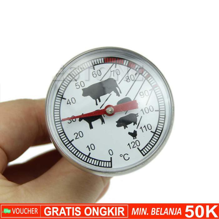 Grab Medan Thermometer Food Meat Gauge Instant Read Probe Bbq D9144 - Silver