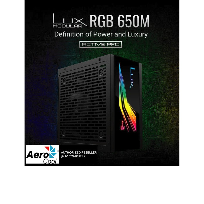 Aerocool LUX RGB 650M - 650W 80+BRONZE RGB SEMI MODULAR POWER SUPPLY