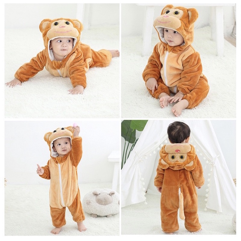 Baju piyama kostum anak bayi onesie animal hewan lucu import 0T-5T-8
