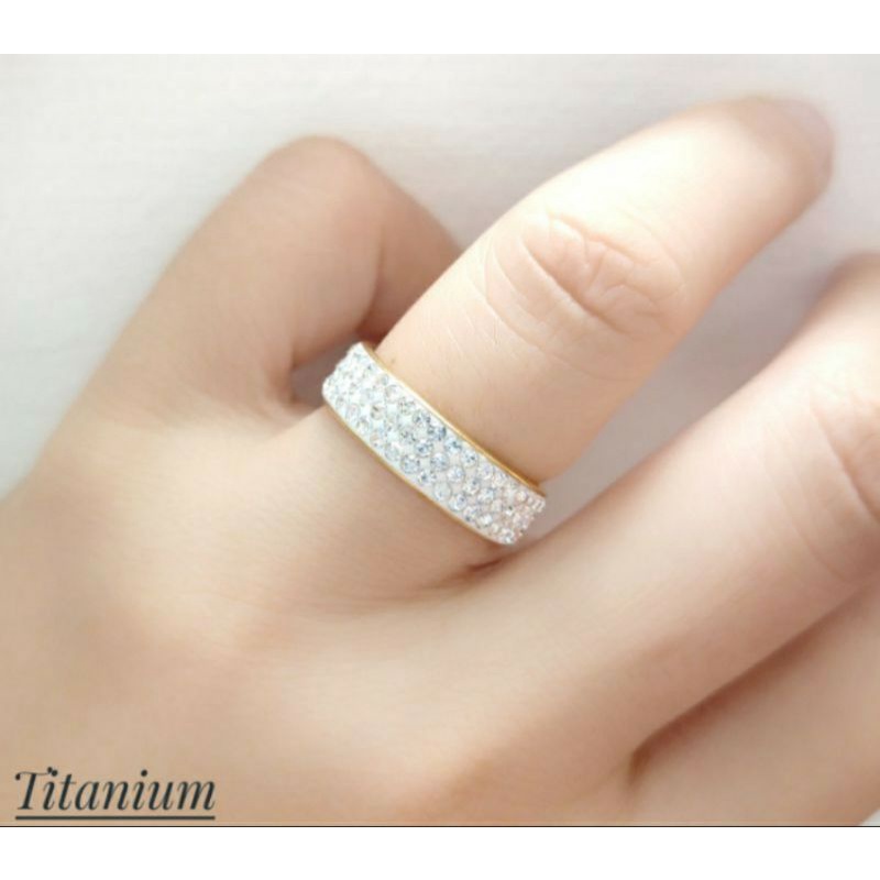 cincin titanium / cincin full batu zircon