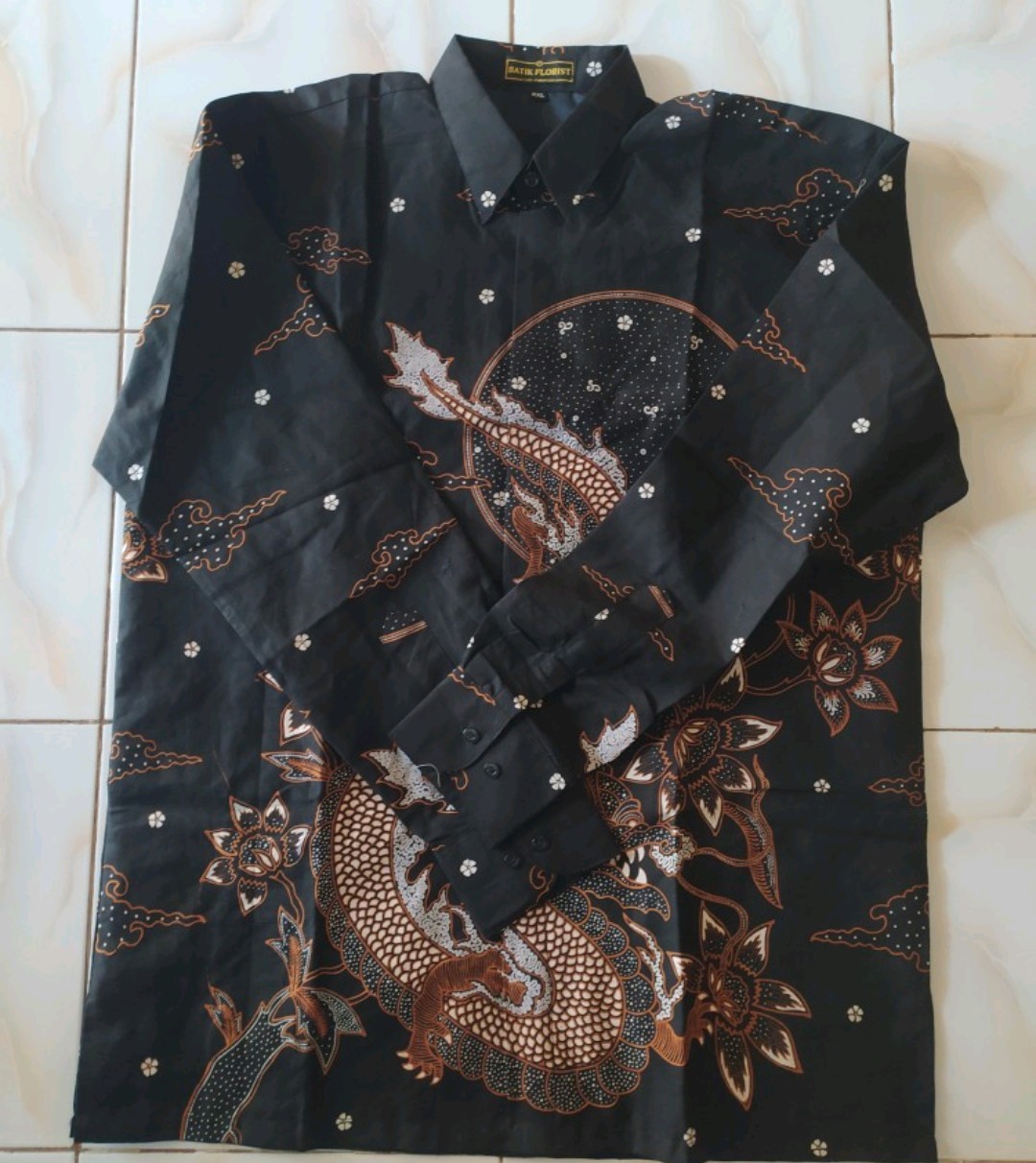 Kemeja Batik Pria Lengan Panjang Size M L Xl Xxl  Bswart Batik Hrb026 Kenongo Hem Panjang Pad