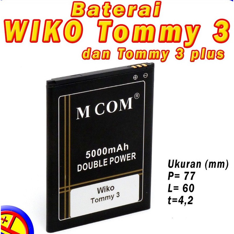 Battery Batre Baterai Double Power Mcom Wiko Tommy 3 Tommy3 Plus K600 K600AG