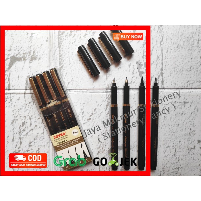 

(BISA COD) Pena Kuas Kaligrafi Joyko CBP-332-4 ( Set 4 Pcs)