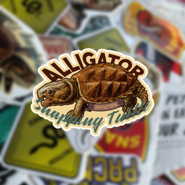 Sticker Reptile Alligator Snapping Turtle by Reptiletopia bukan mazuri