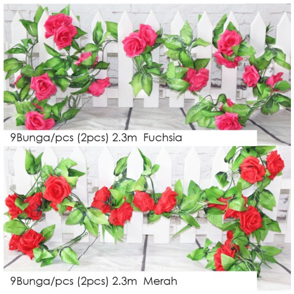 DAUN BUNGA ROSE JUNTAI 9+21 BUNGA PLASTIK BUNGA PALSU MURAH ARTIFICIAL