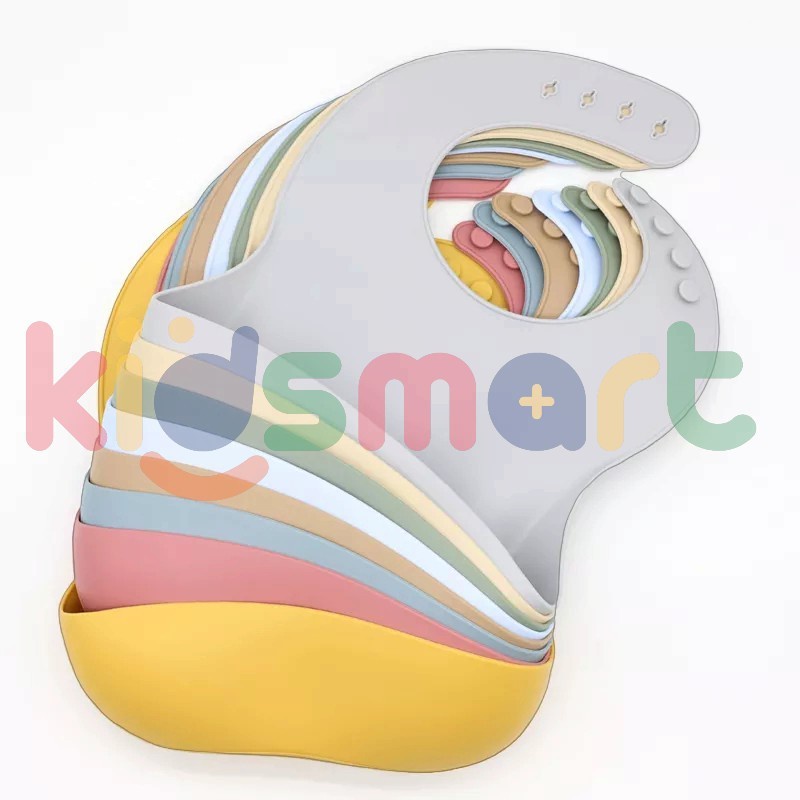 Bib Silicon Bayi / Celemek Bayi / Celemek Makan Bayi Silikon