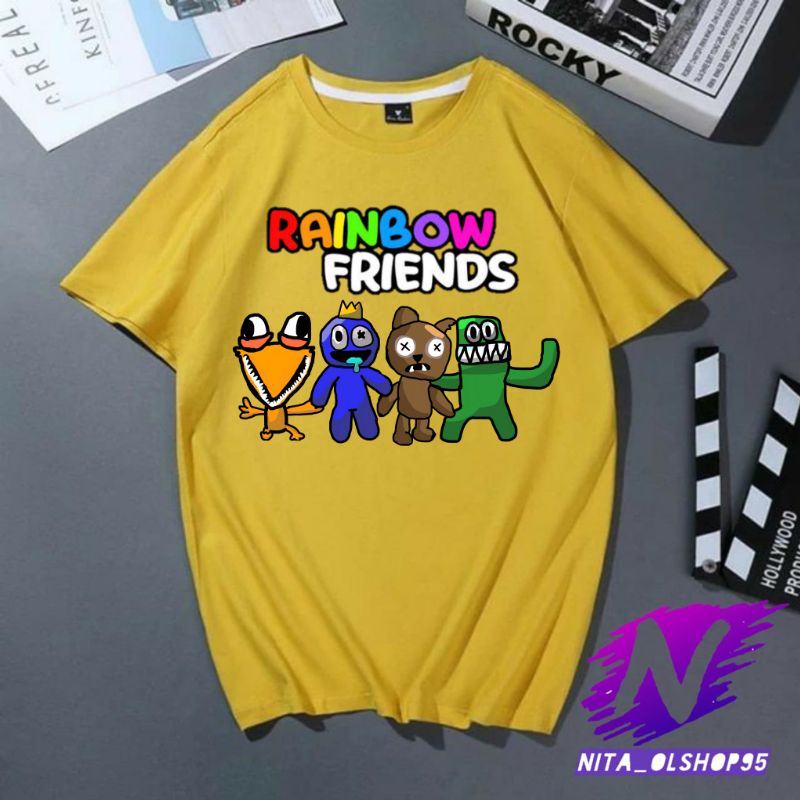 kaos anak rainbow friends baju anak lucu kartun animasi rainbow friends terbaru