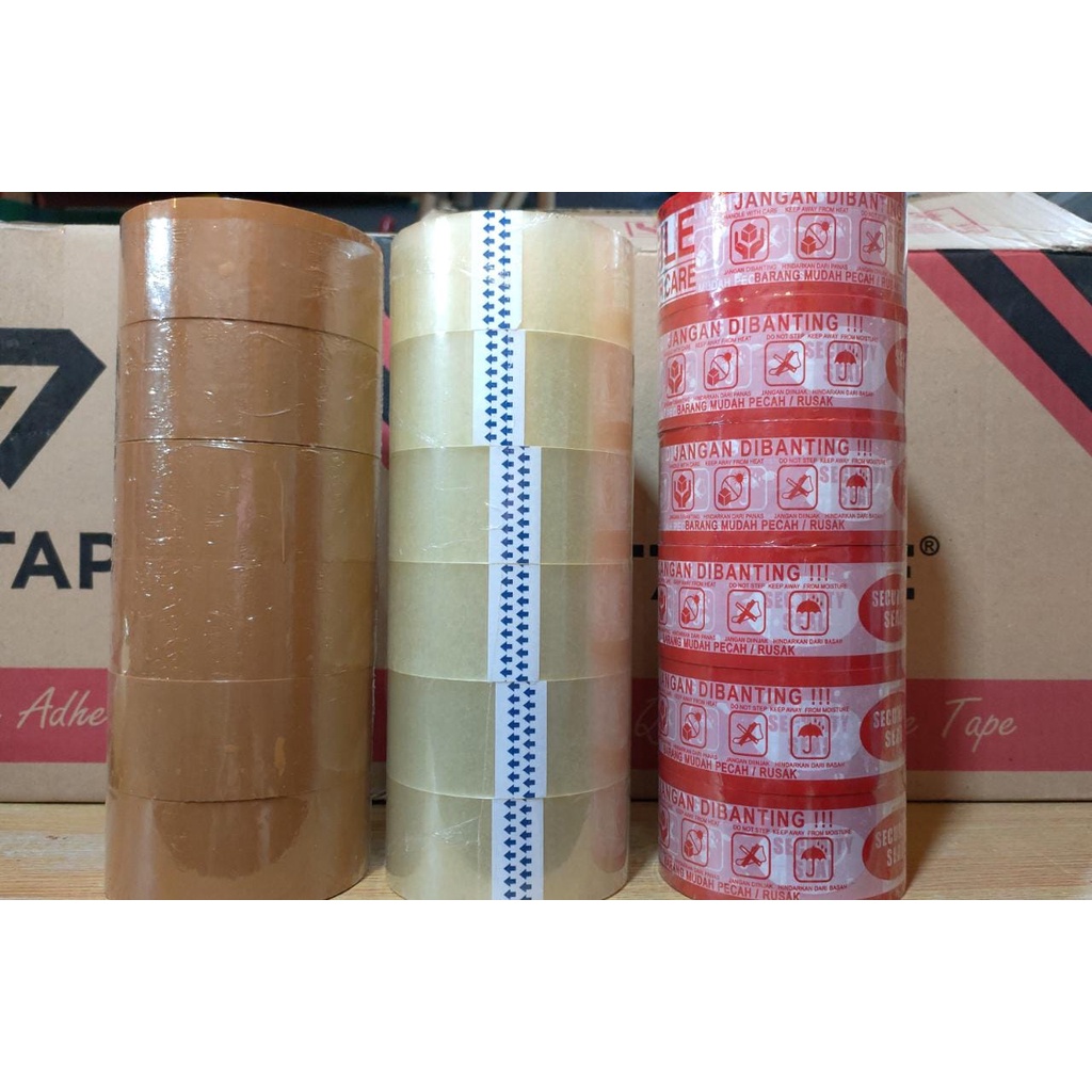 

1SLOP 6 roll lakban fragile lakban jangan dibanting 48x100yard full lakban coklat lakban bening 100 yard