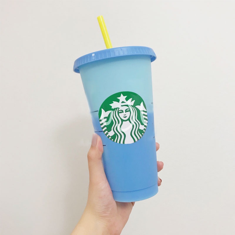 Tumbler Starbucks Color Changing Cups Biru Berubah Warna Colour Reusable Cup