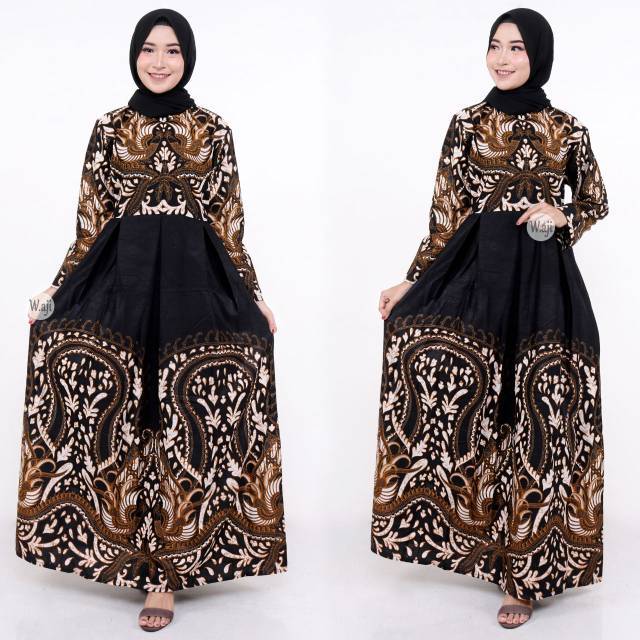 DRESS BATIK TIGA NEGRI/DRESS BATIK PESTA/GAMIS BATIK JUMBO/SERAGAM BATIK KANTOR/TERUSAN PESTA