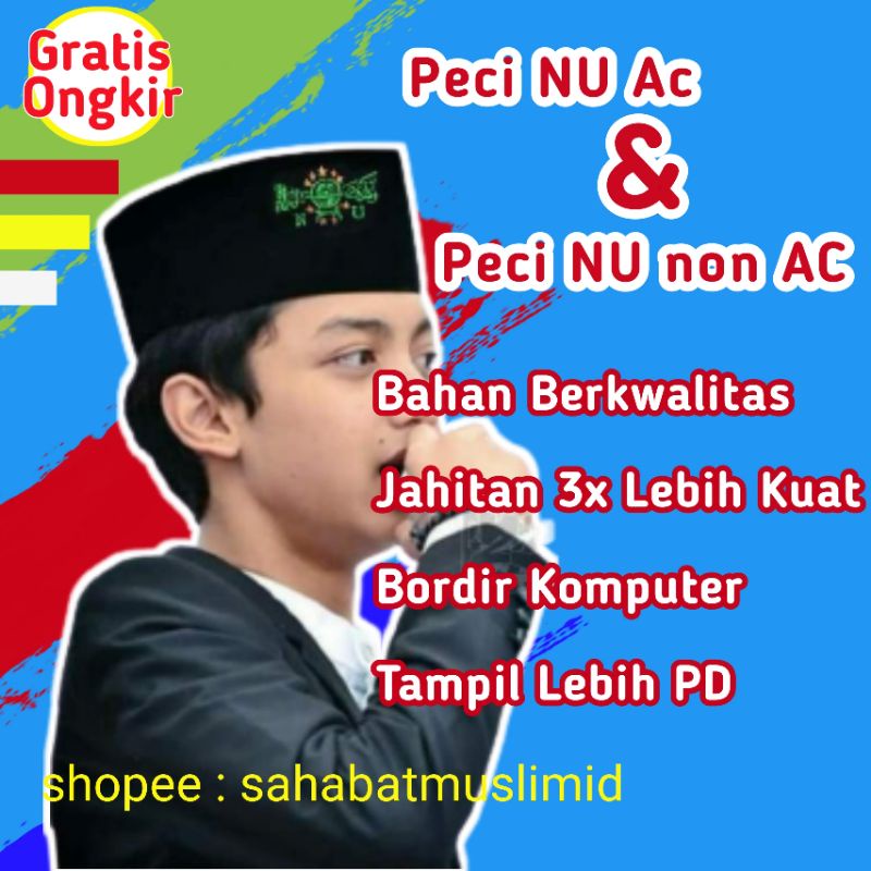 PECI HITAM MOTIF NU AC BORDIR MURAH SONGKOK KOPIAH BORDIR NU AC PECI NU SONGKOK NU KOPIAH NU AC