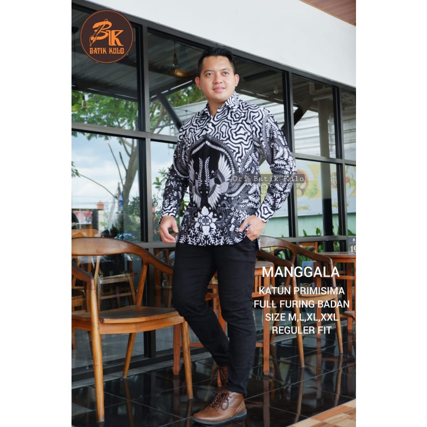 Batik pria lengan panjang HITAM PUTIH GELAP modern ORIGINAL BAJU PREMIUM KEKINIAN SOLO MURAH TERBARU &quot;KULO&quot;