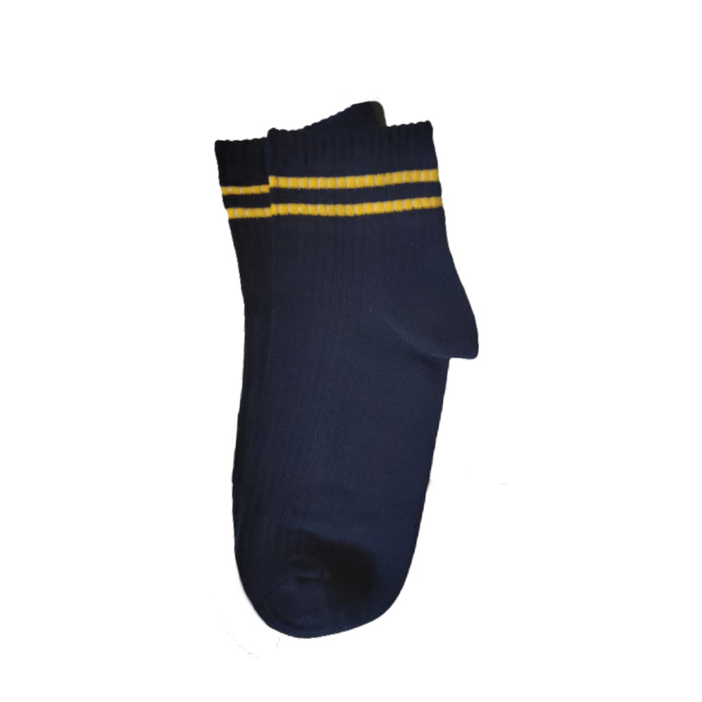 Kaos Kaki Korea Style ATAS Mata Kaki Ankle LowCut (Bahan Katun) 2STRIPS-7