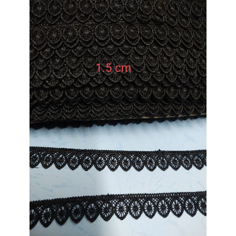 RENDA giper 30.000/15 yard renda pinggir renda kecil hitam renda oki renda bordir renda baju