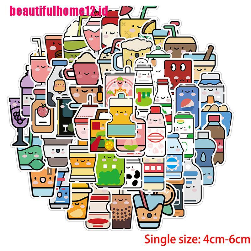 【beautifulhome12.id】50PCS Summer Cute Flavored Drink Stickers PVC Cartoon Beverage Decal sticker