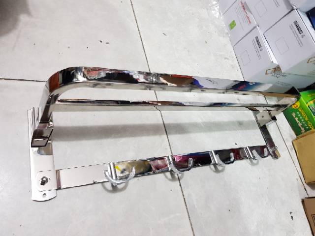 Rak handuk 2 baris lipat bano stainless 60CM PROMO TERMURAH