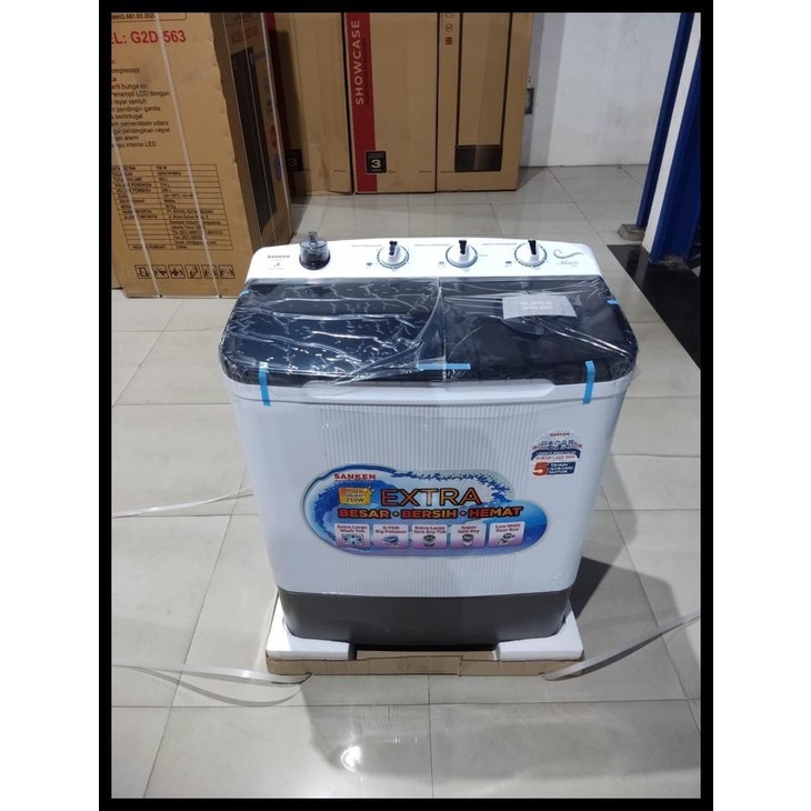 Mesin Cuci 2 Tabung SANKEN TW 8808 FGY XTOR Technology Trasparan 8 KG