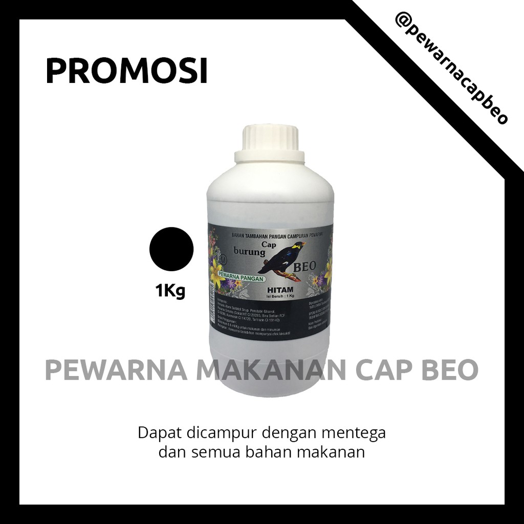 

PEWARNA MAKANAN MURAH Warna Hitam 1 Kg Cap Beo
