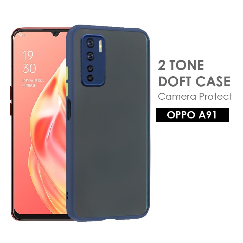 CASE HP OPPO A74 SOFTCASE DOVE MATTE PLUS PELINDUNG CAMERA